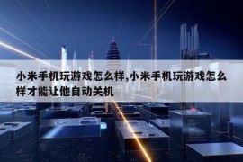 小米手机玩游戏怎么样,小米手机玩游戏怎么样才能让他自动关机