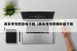 真实考驾照游戏下载（真实考驾照模拟器下载）