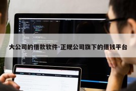 大公司的借款软件-正规公司旗下的借钱平台