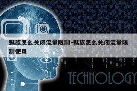 魅族怎么关闭流量限制-魅族怎么关闭流量限制使用