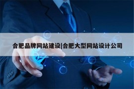 合肥品牌网站建设|合肥大型网站设计公司