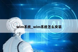 wim系统_wim系统怎么安装