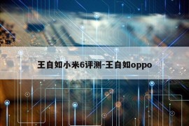 王自如小米6评测-王自如oppo