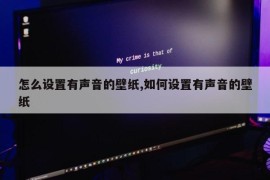 怎么设置有声音的壁纸,如何设置有声音的壁纸