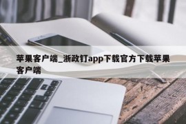 苹果客户端_浙政钉app下载官方下载苹果客户端