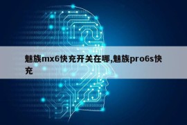 魅族mx6快充开关在哪,魅族pro6s快充