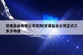 甘肃盐业有限公司官网|甘肃盐业公司正式工多少待遇