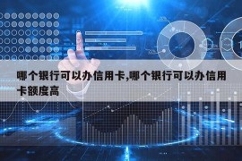 哪个银行可以办信用卡,哪个银行可以办信用卡额度高