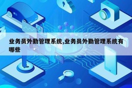 业务员外勤管理系统,业务员外勤管理系统有哪些