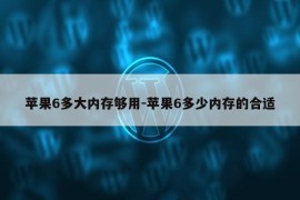 苹果6多大内存够用-苹果6多少内存的合适