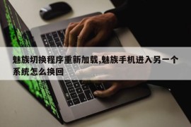 魅族切换程序重新加载,魅族手机进入另一个系统怎么换回