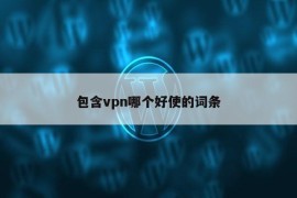 包含vpn哪个好使的词条