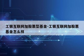 工银互联网加股票型基金-工银互联网加股票基金怎么样