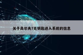 关于高尔夫7无钥匙进入系统的信息