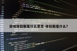 游戏体验服是什么意思-体验服是什么?