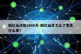 网红仙洋赔2000万-网红仙洋怎么了发生什么事?