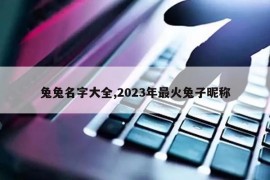 兔兔名字大全,2023年最火兔子昵称