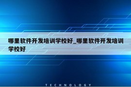 哪里软件开发培训学校好_哪里软件开发培训学校好