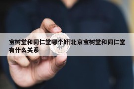 宝树堂和同仁堂哪个好|北京宝树堂和同仁堂有什么关系