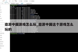 遨游中国游戏怎么玩_遨游中国这个游戏怎么玩的