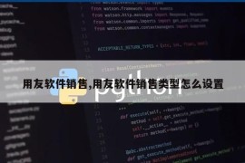 用友软件销售,用友软件销售类型怎么设置