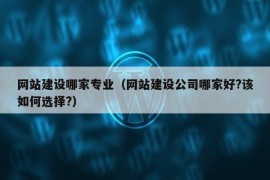 网站建设哪家专业（网站建设公司哪家好?该如何选择?）