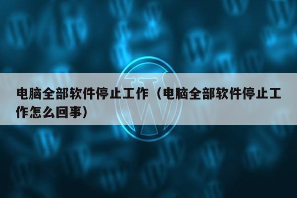 电脑全部软件停止工作（电脑全部软件停止工作怎么回事）第1张-网络科技学堂