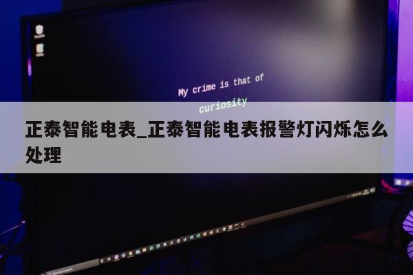 正泰智能电表_正泰智能电表报警灯闪烁怎么处理第1张-网络科技学堂