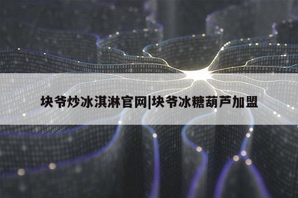 块爷炒冰淇淋官网|块爷冰糖葫芦加盟第1张-网络科技学堂