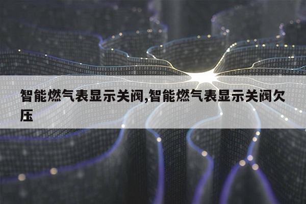 智能燃气表显示关阀,智能燃气表显示关阀欠压第1张-网络科技学堂