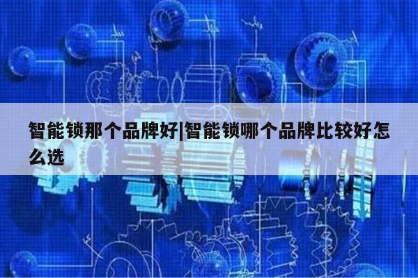 智能锁那个品牌好|智能锁哪个品牌比较好怎么选第1张-网络科技学堂